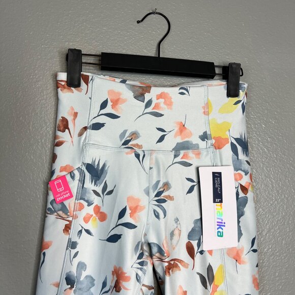 Marika Mid Calf Capri Legging‎ Size S Floral Cell Pocket 22" Inseam NWT - Picture 4 of 8